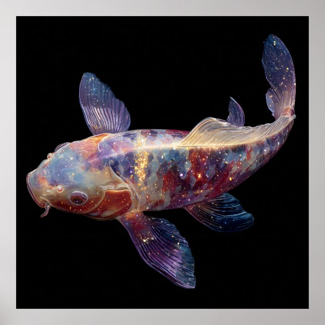 Lebendige Galaxy Koi Poster (Vorne)
