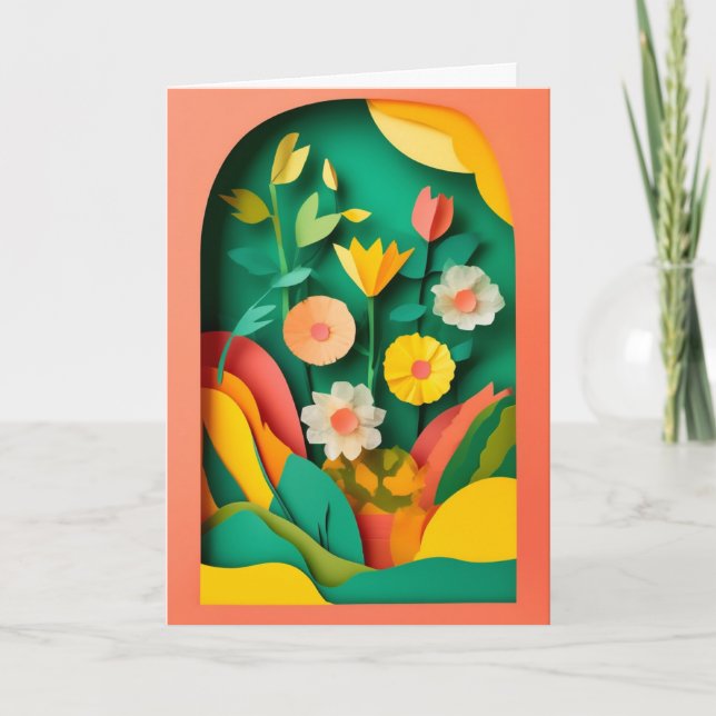 Lebendige Gartencollage-Feier Karte (Vorderseite)