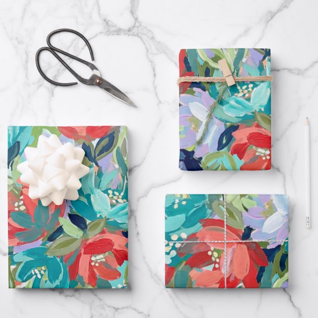 Lebendige Gartensymphonie Geschenkpapier Set (Vorderseite)