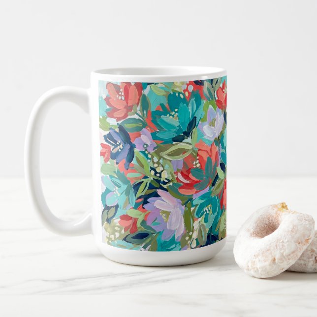 Lebendige Gartensymphonie Kaffeetasse (Mit Donut)