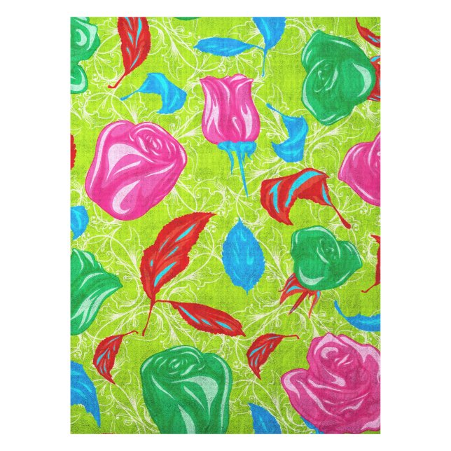 Lebendige Gartenzierblüte Tischdecke (Vorderseite)