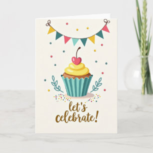 Lebendige Geburtstagskarte mit Cupcake Karte