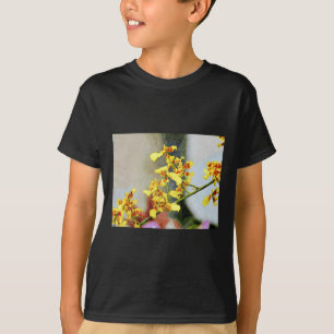 Lebendige gelbe Orchideen in einem Aquarell-Kunsts T-Shirt