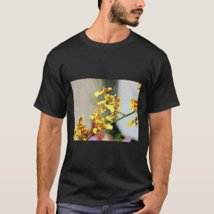 Lebendige gelbe Orchideen in einem Aquarell-Kunsts T-Shirt