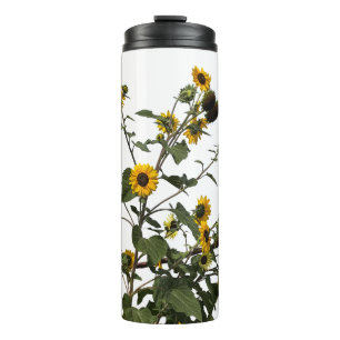Lebendige gelbe Sonnenblume  Thermosbecher