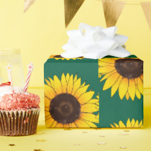 Lebendige gelbe Sonnenblumenblüte Geschenkpapier
