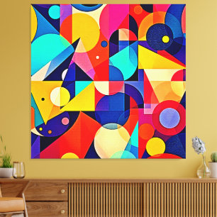 Lebendige geometrische abstrakte Kunst Leinwanddruck