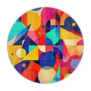 Lebendige geometrische abstrakte Kunst Schneidebrett