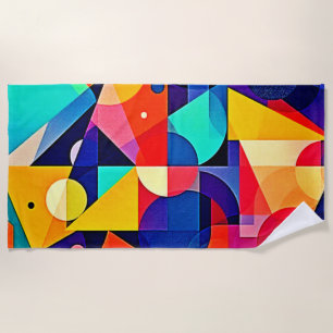 Lebendige geometrische abstrakte Kunst Strandtuch