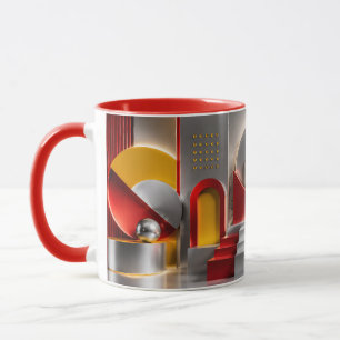 Lebendige geometrische Abstraktion Metallische Kug Tasse