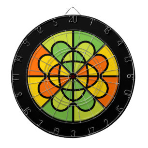 Lebendige geometrische Sonnenstrahl-Abstrakte Kuns Dartscheibe