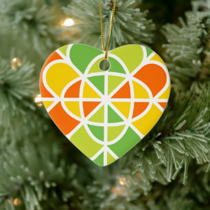 Lebendige geometrische Sonnenstrahl-Abstrakte Kuns Keramik Ornament