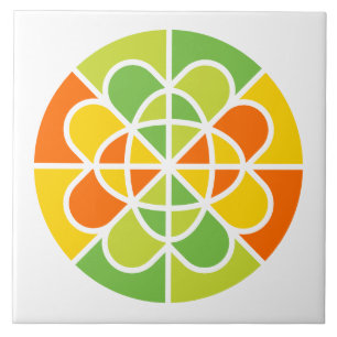 Lebendige geometrische Sonnenstrahlen-Abstrakte Ku Fliese
