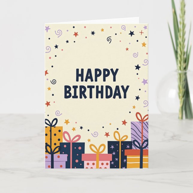 Lebendige Geschenke Geburtstagskarte Karte (Vorderseite)