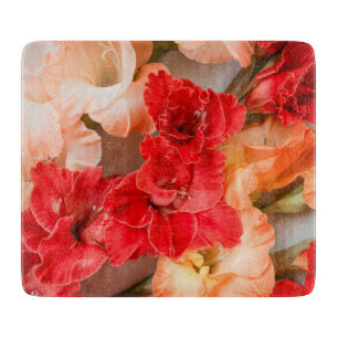 Lebendige Gladiolus-Blumen Schneidebrett