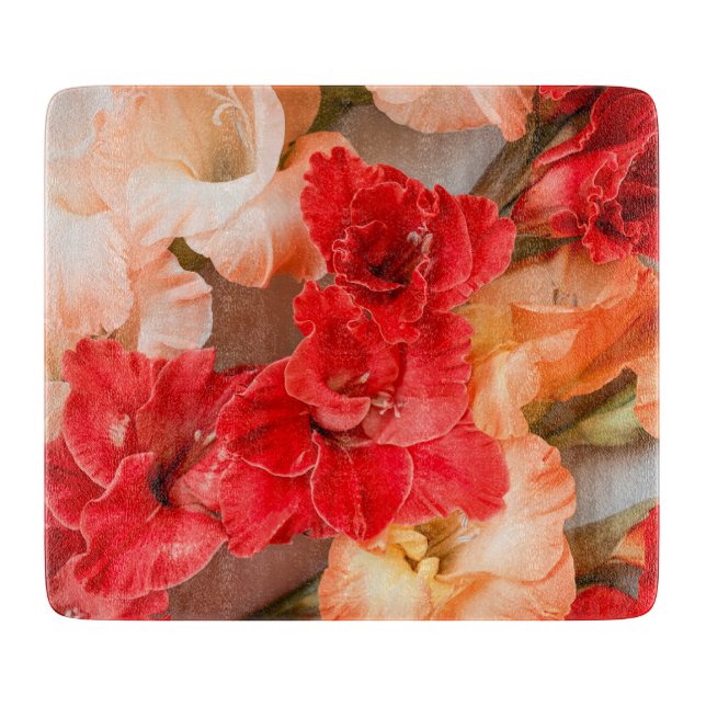 Lebendige Gladiolus-Blumen Schneidebrett (Vorderseite)