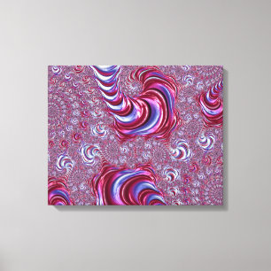 Lebendige Glänzende Groovy Trippy Spiralisierende  Leinwanddruck