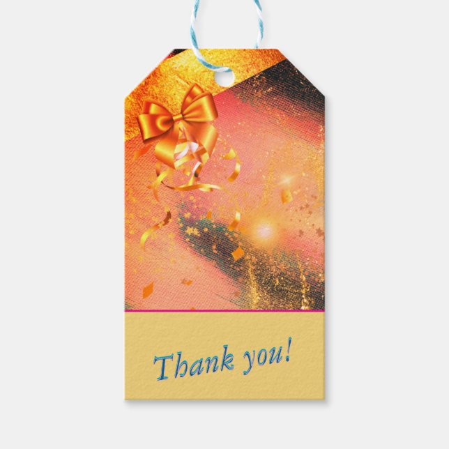 Lebendige Gold-Geschenketiketten Geschenkanhänger (Vorderseite)