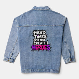 Lebendige Gradient-Typografische Create Heroes  Jeansjacke