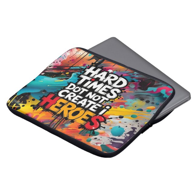 Lebendige Gradient-Typografische Create Heroes  Laptopschutzhülle (Vorne Oben)