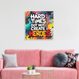 Lebendige Gradient-Typografische Create Heroes Leinwanddruck