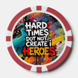 Lebendige Gradient-Typografische Create Heroes  Pokerchips