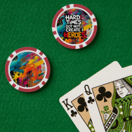 Lebendige Gradient-Typografische Create Heroes Pokerchips