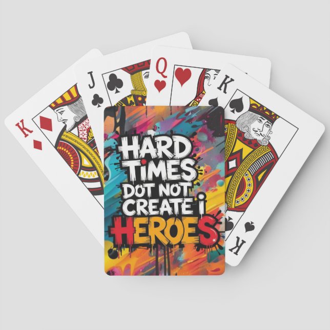 Lebendige Gradient-Typografische Create Heroes Spielkarten (Rückseite)