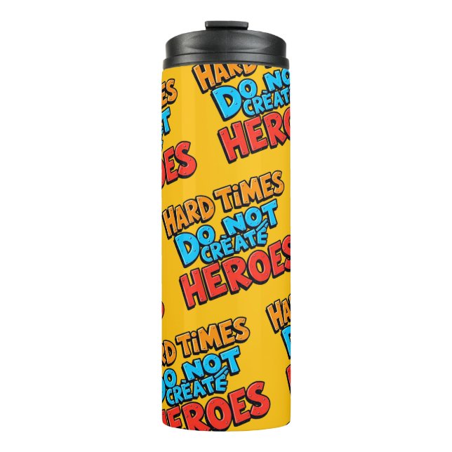 Lebendige Gradient-Typografische Create Heroes  Thermosbecher (Vorderseite)