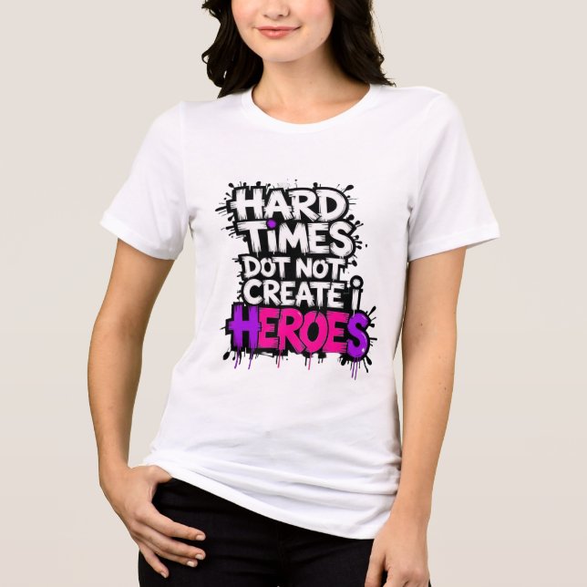 Lebendige Gradient-Typografische Create Heroes Tri-Blend Shirt (Vorderseite)