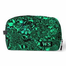 Lebendige grüne Kulturbeuteltasche mit Monogramm