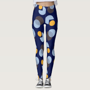 "Lebendige Harmonie: Blau und Gelb gedruckte Leggi Leggings