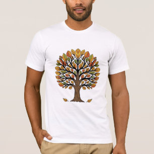Lebendige Herbst-Lebensbaum-Volksillustration T-Shirt