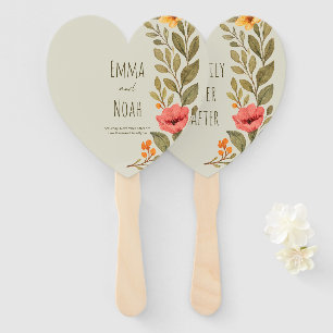 Lebendige herbstliche botanische florale Hochzeit Fächer