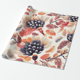 Lebendige Herbsttruthähne – Whimsical Watercolor Geschenkpapier