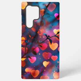 Lebendige herzförmige Bokeh-Lichter – Träumerische Samsung Galaxy Hülle