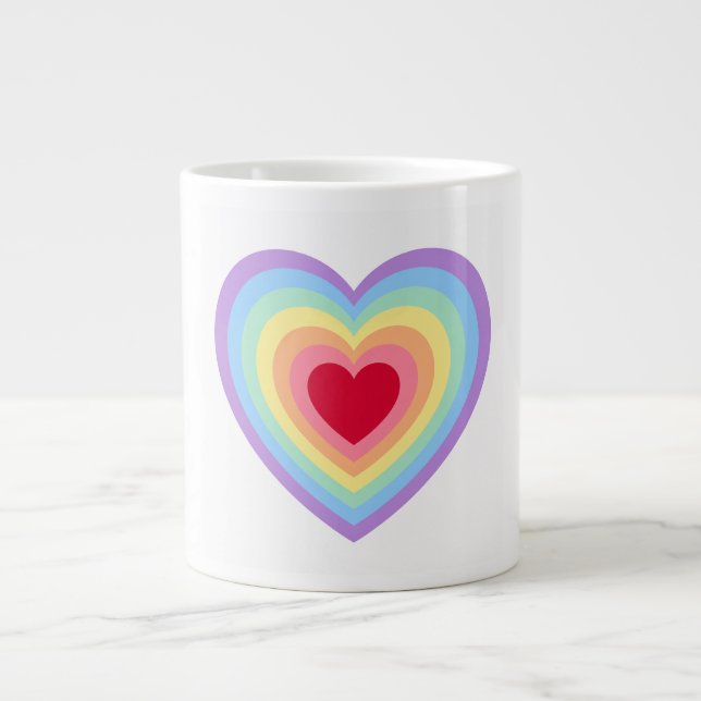 Lebendige herzförmige Design-Tasse Jumbo-Tasse (Vorderseite)