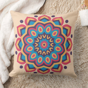 Lebendige Hexcolor Mandala Kissen