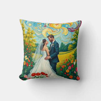 Lebendige Hochzeits-Kissenhülle im Van Gogh-Stil Kissen