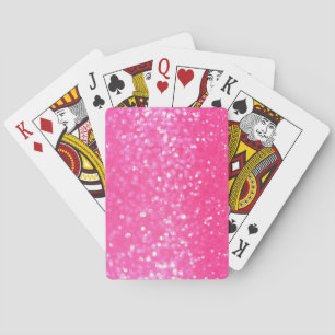 Lebendige Hot-Pink-Glitter-Sparkling-Textur Foto Spielkarten