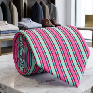 Lebendige Hot Pink Mint Aqua Rot Retro Bonbon Stre Krawatte