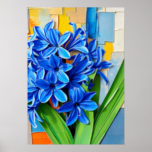 Lebendige Hyazinthe im modernen abstrakten Stil Poster