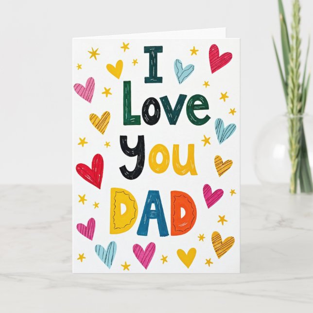 Lebendige Ich Liebe Dich Papa Karte (Vorderseite)