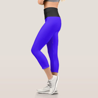 Lebendige Indigo-Schwarze Yogacapris mit hoher Tai Capri Leggings