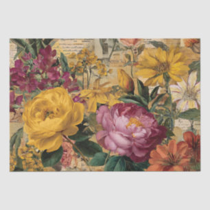 Lebendige italienisch inspirierte Blumen-Collage Seidenpapier