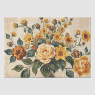 Lebendige italienisch inspirierte Blumen-Collage Seidenpapier