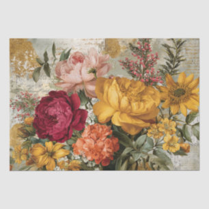 Lebendige italienisch inspirierte Blumen-Collage Seidenpapier