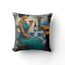 Lebendige Jazz-Frau Teal-Bistro-Kunst