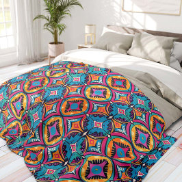 Lebendige Kaleidoskop-Kreise Bohemian Fleecedecke