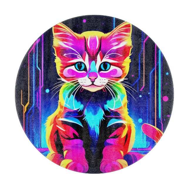 Lebendige Katzenkunst Schneidebrett (Vorderseite)